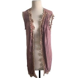 Altar’d State Pink Tunic Vest Cardigan Tank Shrug